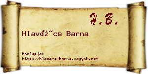 Hlavács Barna névjegykártya