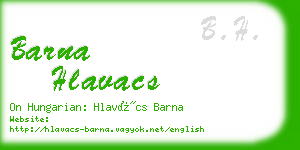 barna hlavacs business card